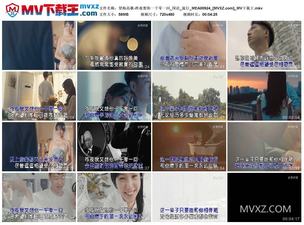 望海高歌-昨夜想你一千零一回_国语_流行_MEA00924